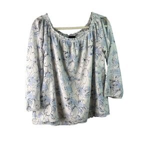 Sanctuary Floral Blouse Off Shoulder 3/4 Sleeve‎ Lightweight Top Bohemian Size L
